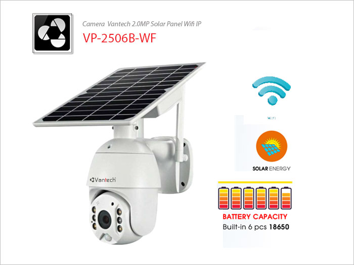 Vantech Camera 2.0MP Solar Panel Wifi IP VP-2506B-WF